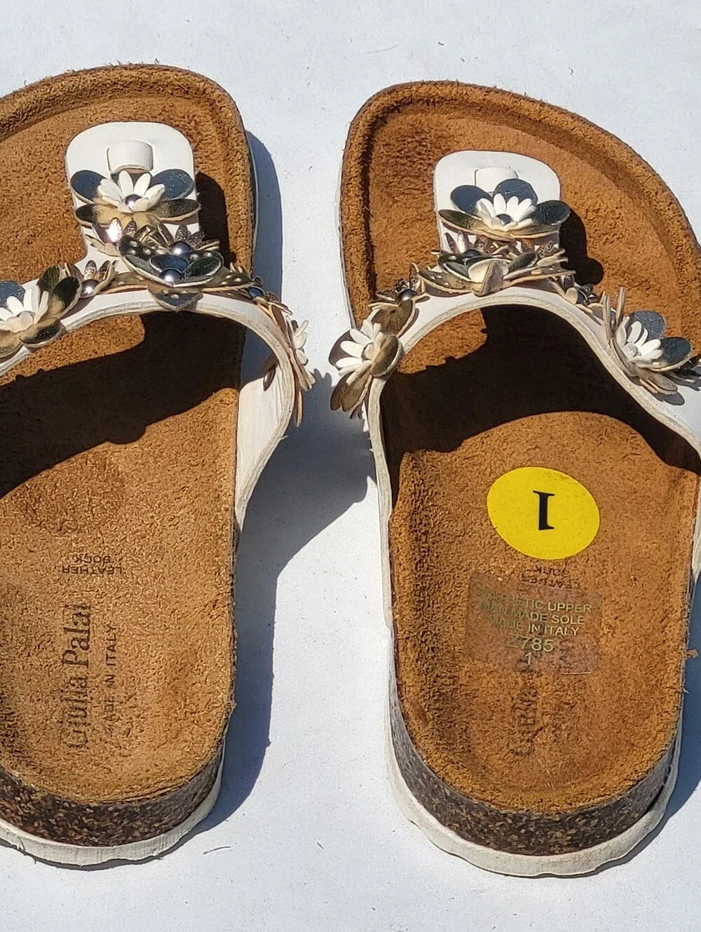 Giulia Palai Leather Sandals Thong Slides Flip Flop Shoes Size 1